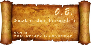 Oesztreicher Berengár névjegykártya